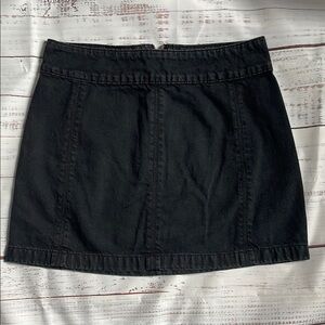 FREE PEOPLE Classic Black Denim Skirt Black